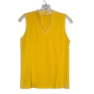 Lady Hagen Golf Polo Shirt Womens XS Yellow Sleeveless Vneck